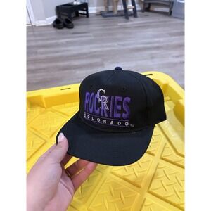 Vintage Colorado Rockies The Game Snapback Hat Cap Men MLB Baseball Black Purple